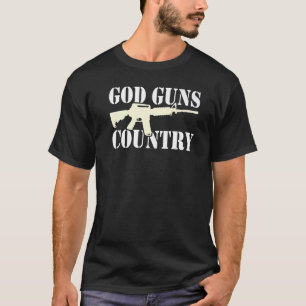 God Guns Country With Gun American Flag Patriotic  T-Shirt