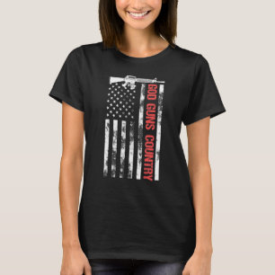 God Guns Country With Gun American Flag Patriotic T-Shirt