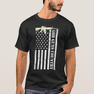 God Guns Country With Gun American Flag Patriotic_ T-Shirt