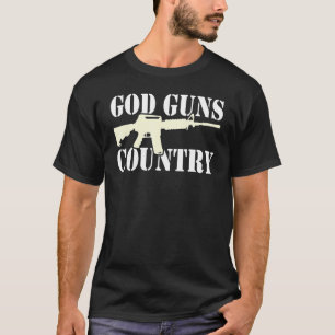 God Guns Country With Gun American Flag Patriotic T-Shirt