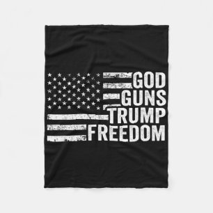 God Guns Trump Freedom - Christian Funny Pro Gun U Fleece Blanket