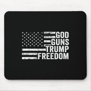 God Guns Trump Freedom - Christian Funny Pro Gun U Mouse Pad