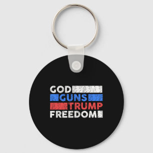 God Guns Trump Freedom - Funny Usa Trump Key Ring