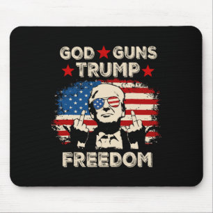 God Guns Trump Freedom Republican Conservative Vin Mouse Pad