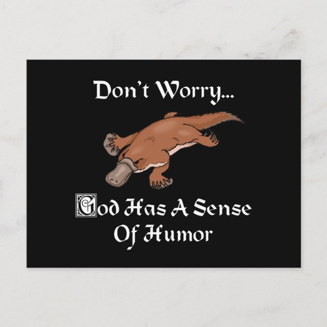 God Has A Sense Of Humour - Funny Platypus Postcard (Front)