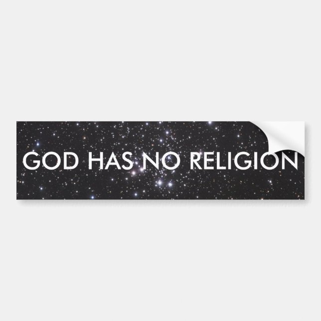 God has no religion bumper sticker (Front)