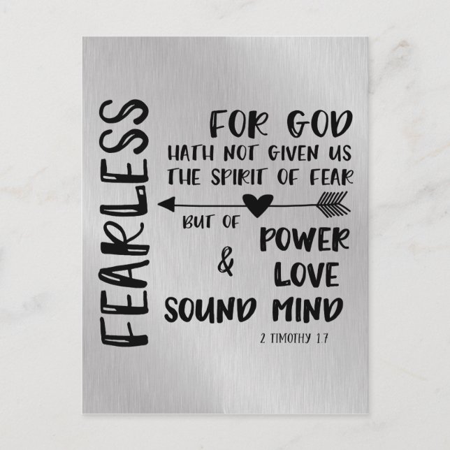 God Has not given us Spirit of Fear Scripture Postcard (Front)