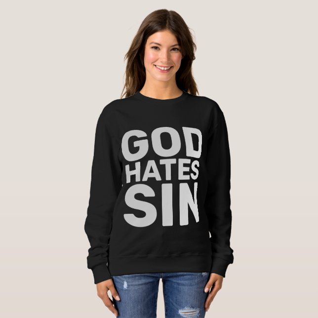GOD HATES SIN, CHRISTIAN T-Shirts (Front Full)