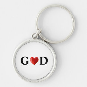 God Heart Calligraphy Key Ring
