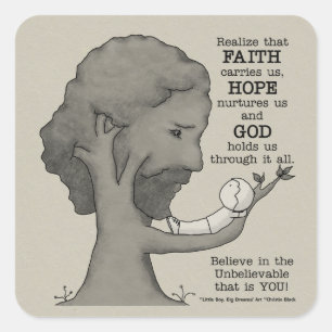 God Holds Us Square Sticker