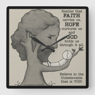 God Holds Us Square Wall Clock