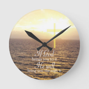 God Holy Cross Ocean Round Clock