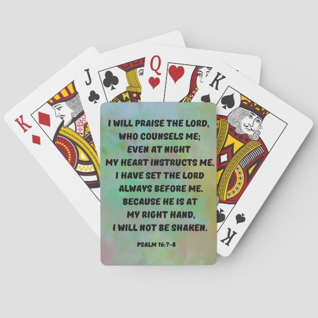 God Instructs Me Daily Bible Verse Playing Cards (Back)