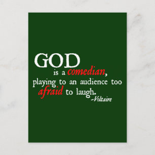 God is A Comedian Postcard