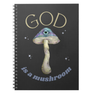 God is a Mushroom vintage style Notebook