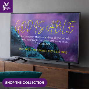 GOD IS ABLE Christian Frame Art for TV  Poster