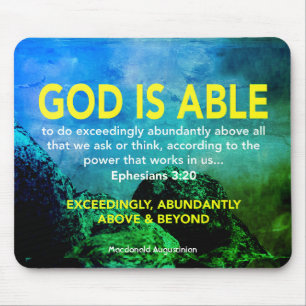 GOD IS ABLE Ephesians 3:20 Christian Mouse Pad