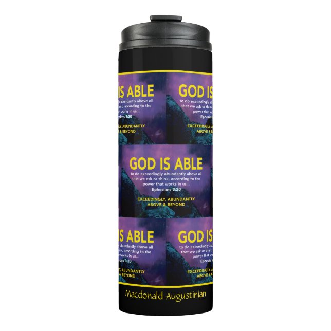 GOD IS ABLE Ephesians 3:20 Personalised Scripture Thermal Tumbler (Front)