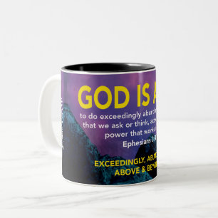 GOD IS ABLE Ephesians 3:20 Personalised Scripture Two-Tone Coffee Mug