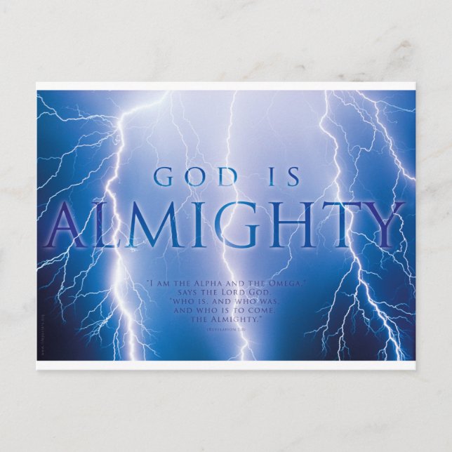 GOD IS ALMIGHTY - Christian, faith, religion Postcard (Front)