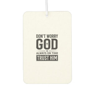 God Is Always on Time Christian Typography Design_ Car Air Freshener
