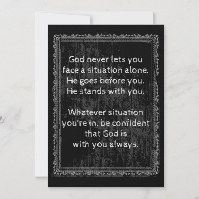 God is Always With You are Never Alone  Holiday Card (Front)