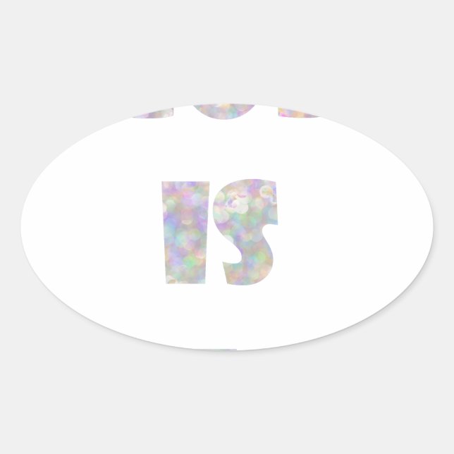 god is bae oval sticker (Front)