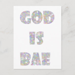 god is bae postcard