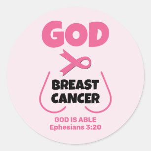 GOD IS BIGGER THAN BREAST CANCER Prayer Card Classic Round Sticker