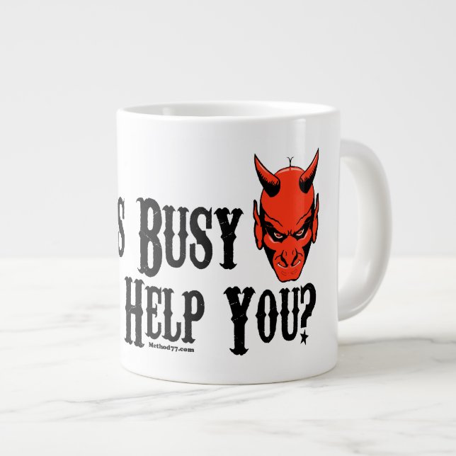 God is Busy Can I Help You Large Coffee Mug (Front Right)