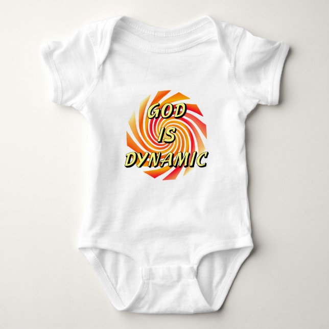 God is Dynamic Christian Baby Bodysuit (Front)