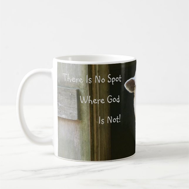 God Is Everywhere Sheep Coffee Mug (Left)