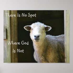 God Is Everywhere Sheep Poster