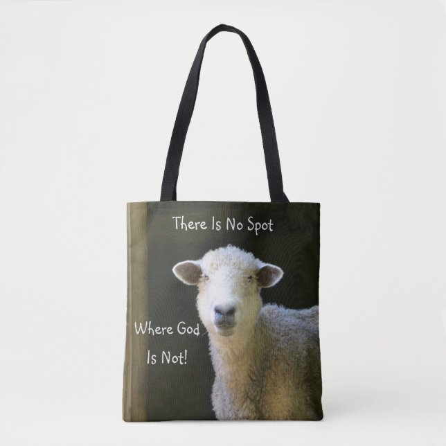 God Is Everywhere Sheep Tote Bag (Front)
