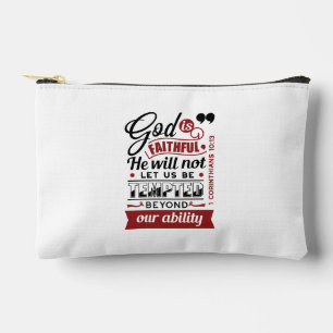 God Is Faithful – 1 Corinthians 10:13 Bible Verse Accessory Pouch