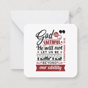 God Is Faithful – 1 Corinthians 10:13 Bible Verse Card
