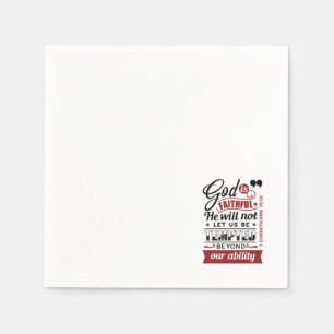 God Is Faithful – 1 Corinthians 10:13 Bible Verse Napkin