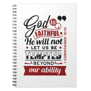 God Is Faithful – 1 Corinthians 10:13 Bible Verse Notebook