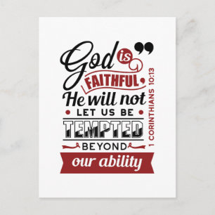 God Is Faithful – 1 Corinthians 10:13 Bible Verse Postcard