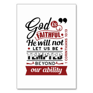 God Is Faithful – 1 Corinthians 10:13 Bible Verse Table Number
