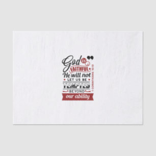 God Is Faithful – 1 Corinthians 10:13 Bible Verse Tissue Paper