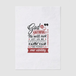 God Is Faithful – 1 Corinthians 10:13 Bible Verse Tissue Paper