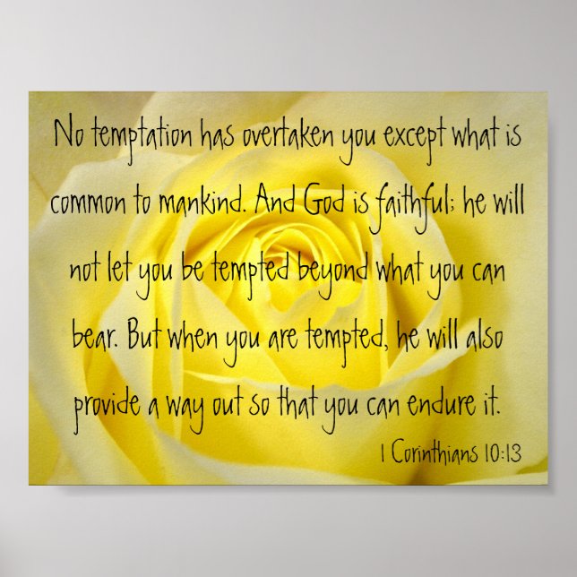 God is faithful bible verse 1 Corinthians 10:13 Poster (Front)