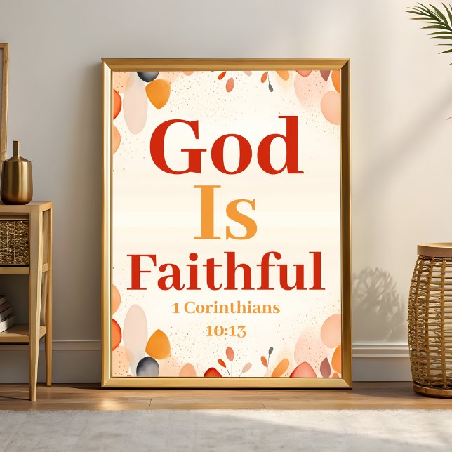 God Is Faithful Boho Christian Wall Art print (Creator Uploaded)