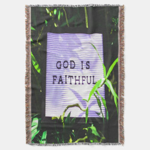 God is Faithful Christian Inspirational Throw Blanket
