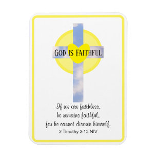 God is Faithful Cross Inspirational Bible Verse Magnet