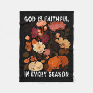 God Is Faithful In Every Season Pumpkin Jesus Than Fleece Blanket