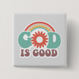 God is Good 15 Cm Square Badge