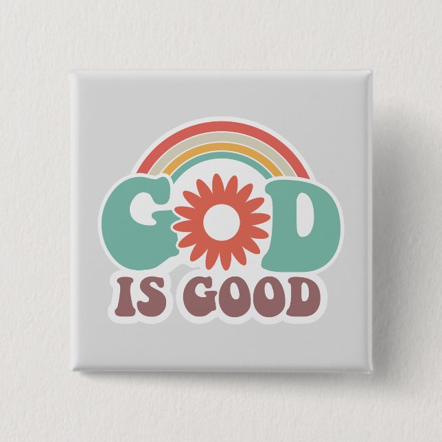 God is Good 15 Cm Square Badge (Front)