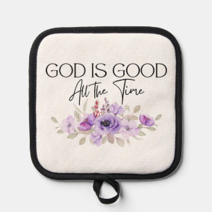 God is Good All the Time Christian Quote Flower Pot Holder